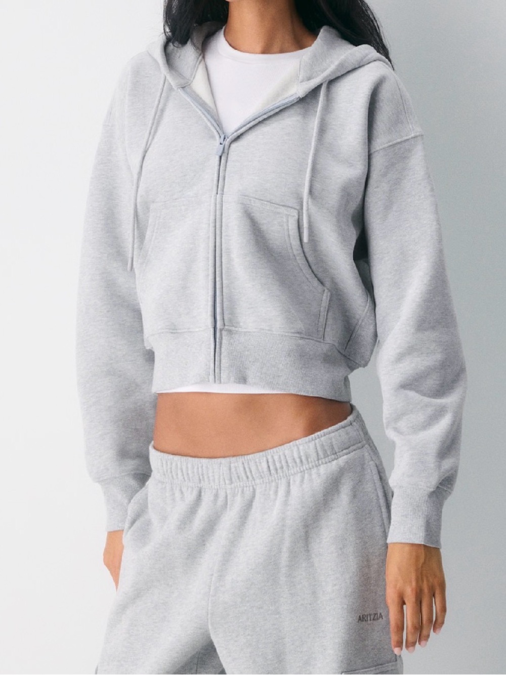 Aritzia TNA Cozy Sweatfleece Boyfriend Boxy Zip Hoodie